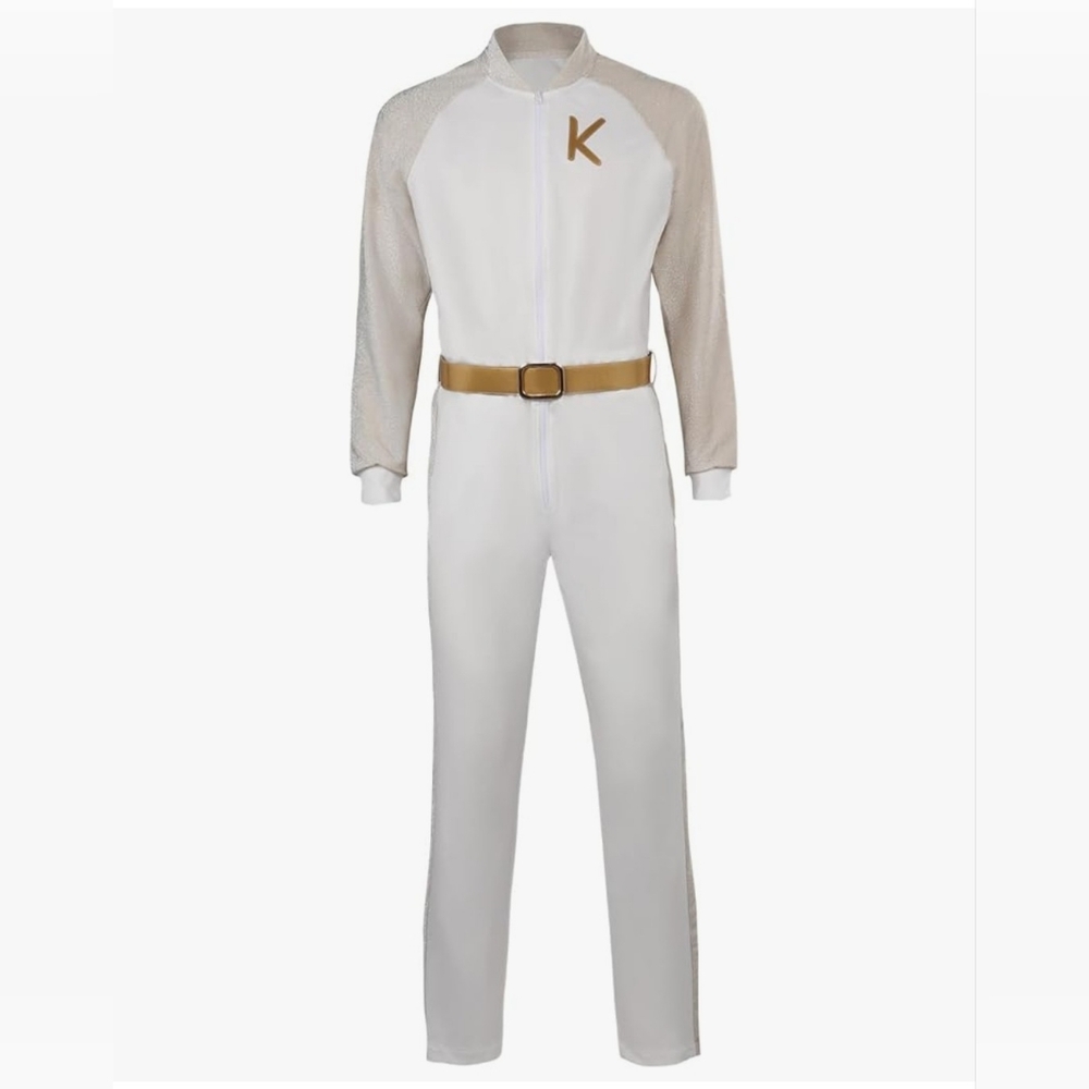 Mens Cosplay Costume Adult Halloween Carnival White Jumpsuit Outfits Size XL